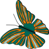 Green And Orange Butterfly Clip Art